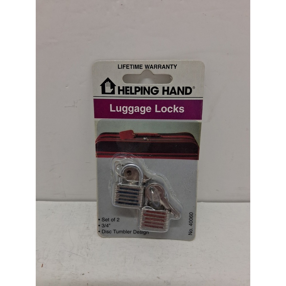 Helping Hand Luggage Locks Set of 2 Keyed 3/4 Inch Disc Tumbler Design 40060